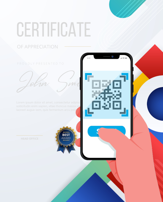 qr certificate image